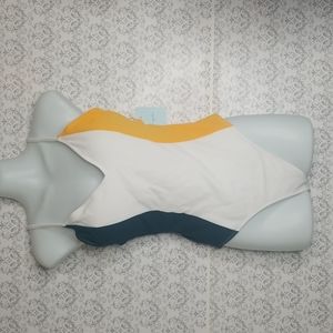 NWT Colorblock V-Neck One Piece Swimsuit + JM Solution Marine Luminous Pearl sun